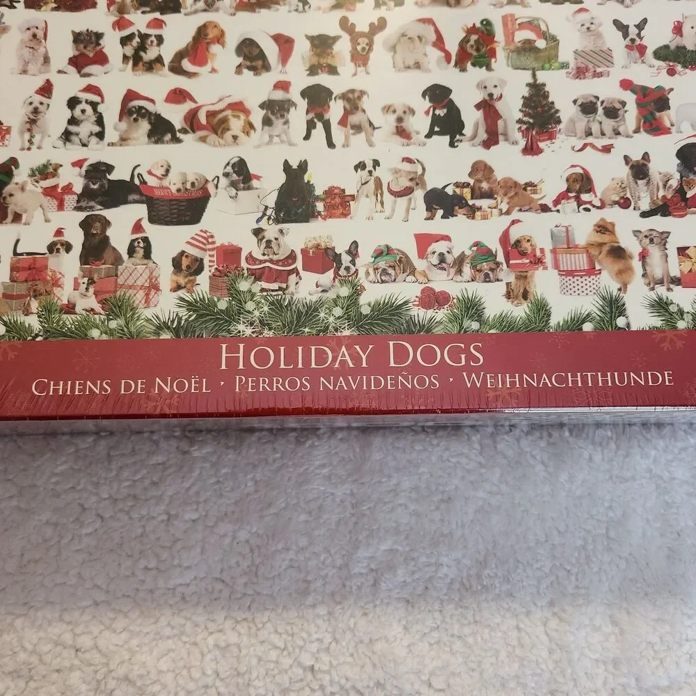 New Sealed 1,000 Piece Eurographics Holiday Dogs Jigsaw Puzzle